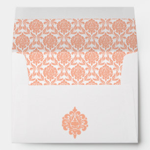 Elegant Peach Damask Envelope