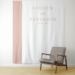 Elegant Peach Dotted Minimalist Tapestry
