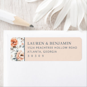 Elegant Peach Floral Border