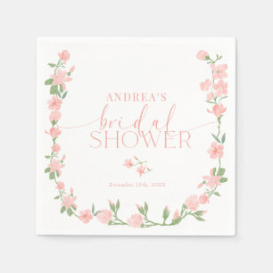 Elegant Peach Floral Garden Bridal Shower Napkin