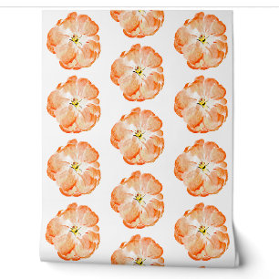 Elegant Peach Floral Watercolor Wallpaper