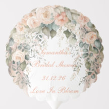 Elegant Peach Floral Wedding Hot Air Balloon