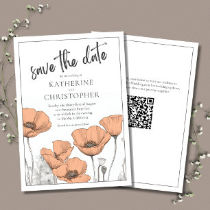 Elegant Peach Floral Wedding Save The Date