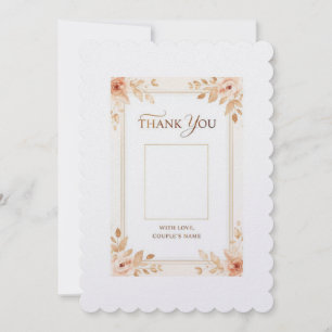Elegant Peach Floral Wedding Thank You Card – Mini