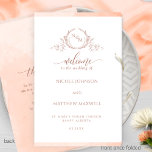 Elegant Peach Folded Wedding Ceremony Program<br><div class="desc">Welcome your guest with this exquisite peach watercolor wedding ceremony program, featuring delicate hand drawn botanical monogram with couples names and beautiful top and bottom peach watercolor stripes on the front and in the inside. Back with gorgeous watercolor wash in a beautiful blend of peach, coral and dusty orange hues...</div>
