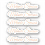 Elegant peach fuzz script personalised name<br><div class="desc">Elegant,  amazing and elegant peach fuzz script personalised name sticker apricot crush colour .</div>