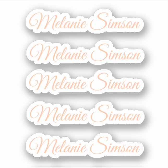 Elegant peach fuzz script personalised name (Front)