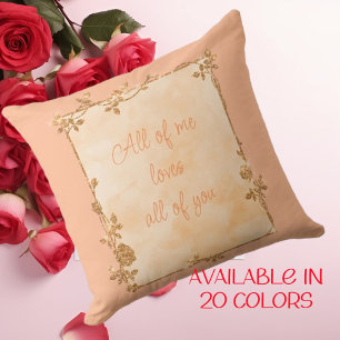 Elegant Peach Fuzz Sparkle Frame Valentine Cushion