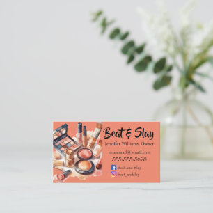 Elegant Peach Make-Up Artist Business Card