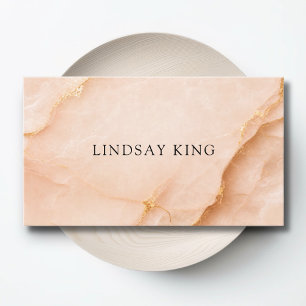 Elegant Peach Marble QR Code Business Card