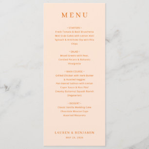 Elegant Peach Menu Template