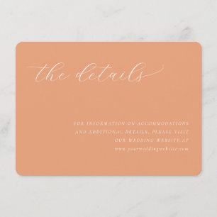 Elegant Peach Minimalist Calligraphy Enclosure Card