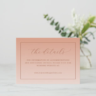Elegant Peach Minimalist Calligraphy Enclosure Card