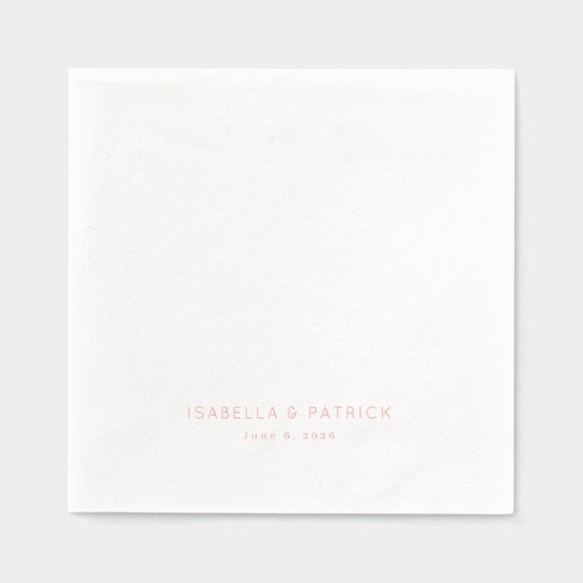 Elegant Peach Minimalist Foil Napkins (Front)
