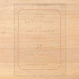 Elegant Peach Minimalist Wedding Invitation