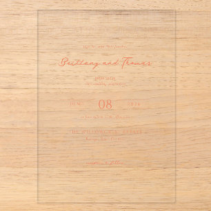 Elegant Peach Minimalist Wedding Invitation