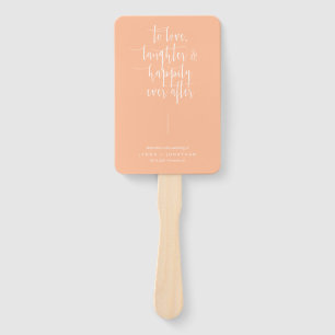 Elegant Peach Minimalist Wedding Program Hand Fan