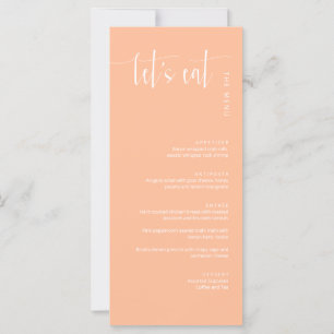 Elegant Peach Modern Let's Eat Thank You Menu