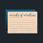 Elegant Peach Mykonos Blue Wedding Words of Wisdom Programme<br><div class="desc">Let guests, family, friends, and "seasoned couples" pen their words of wisdom on your special day with these simple but stylish wedding advice cards, which feature elegant handwritten and block lettering with a shower of confetti set on mykonos blue, black, and peach backgrounds. Customise as desired. Design © W.H. Sim....</div>