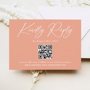 Elegant Peach Orange Wedding RSVP Enclosure Card