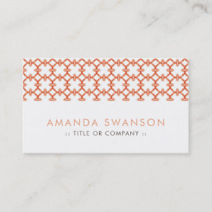 Elegant Peach Pattern Business Card
