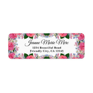 Elegant Peach Pink Rose White Blue Flowers