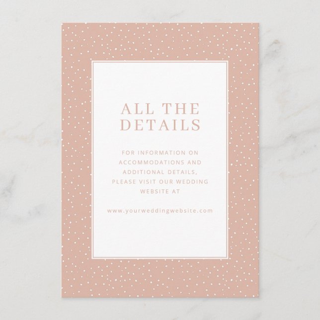 Elegant Peach Polka Dots Enclosure Card (Front)