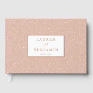 Elegant Peach Polka Dots Guest Book
