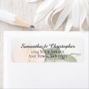 Elegant Peach Rose Wedding Return Address Label