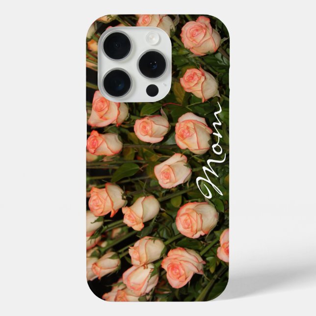  Elegant Peach Roses Case-Mate iPhone Case (Back)