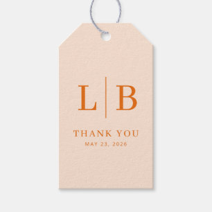 Elegant Peach Serif Gift Tag