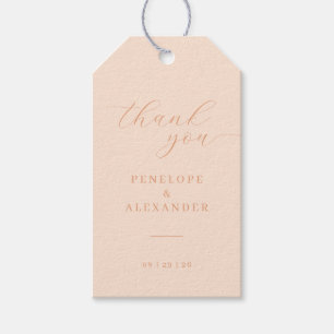 Elegant Peach Thank You Tag