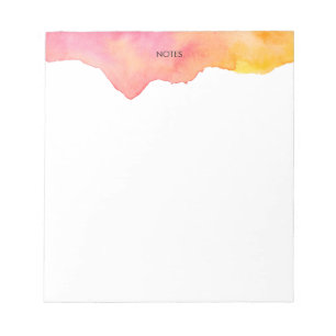 Elegant Peach Watercolor Splash Personalised  Notepad