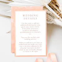 Elegant Peach Watercolor Wedding Details