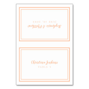 Elegant Peach Wedding Custom Guest Place Card