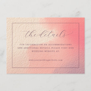 Elegant Peach Wedding Details Enclosure Card