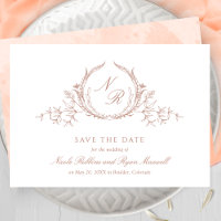 Elegant PeachMonogram Wedding Calligraphy