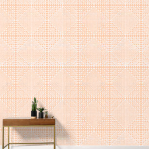 Elegant Peachy Light Pink Geometric Motif Pattern Wallpaper