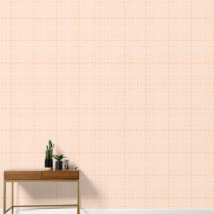 Elegant Peachy Light Pink Small Geometric Motif Wallpaper