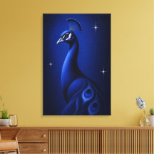 Elegant Peacock Blue Monochrome Editorial Art