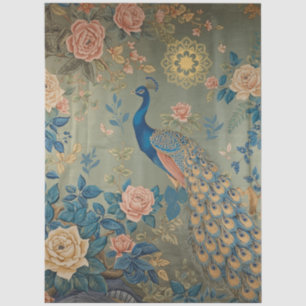 Elegant Peacock Decoupage  Tissue Paper