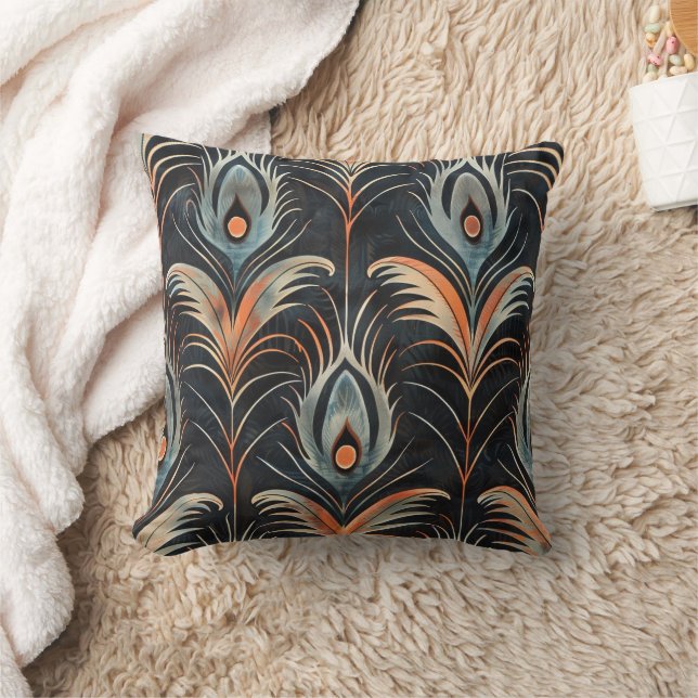 Elegant Peacock Feather Pattern  Cushion (Blanket)