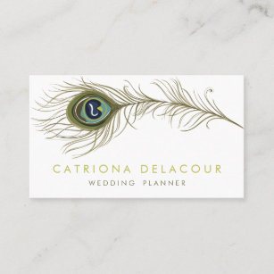Elegant Peacock Feather Stylish Business Card