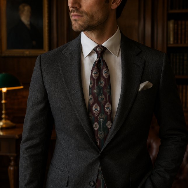 Elegant Peacock Feather  Tie (Creator Uploaded)