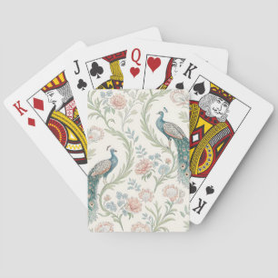 Elegant Peacock Floral Vintage (1) Playing Cards