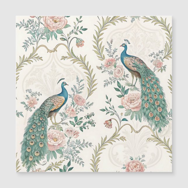 Elegant Peacock Floral Vintage (3) (Front)