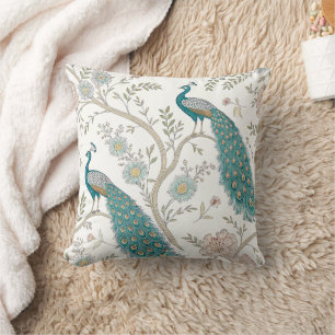 Elegant Peacock Floral Vintage (4) Cushion