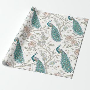 Elegant Peacock Floral Vintage (6) Wrapping Paper