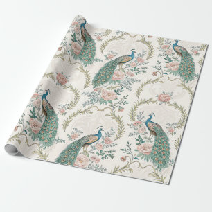 Elegant Peacock Floral Vintage (8) Wrapping Paper