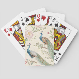 Elegant Peacock Floral Vintage (9) Playing Cards